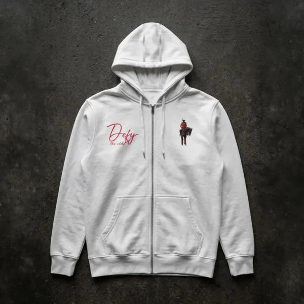 Ghostreet White Unisex Zip-Up Polo Hoodie