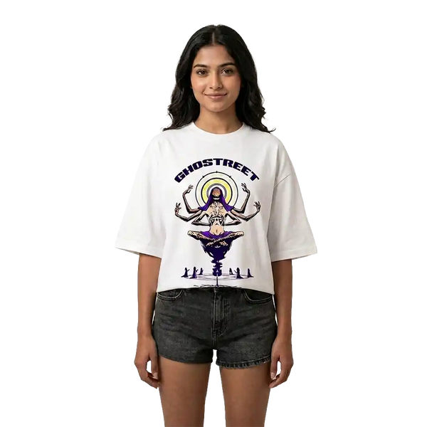 Ghostreet white oversized graphic t-shirt mystic phantom Female Model