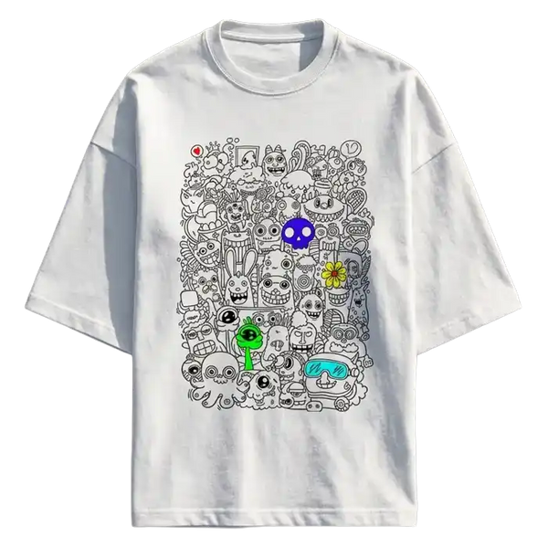 white-monster-doodle-art-graphic-oversized-t-shirt