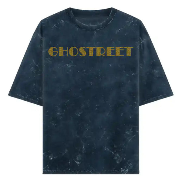 Acid Wash: Navy Blue Ghostreet Oversized Tshirt - GHOSTREET 
