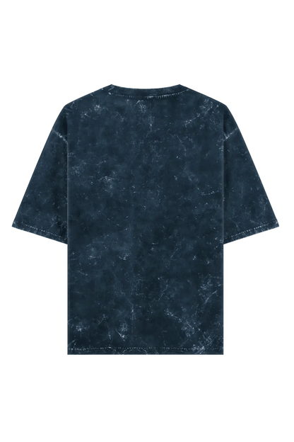 Acid Wash: Navy Blue Ghostreet Oversized Tshirt - GHOSTREET 