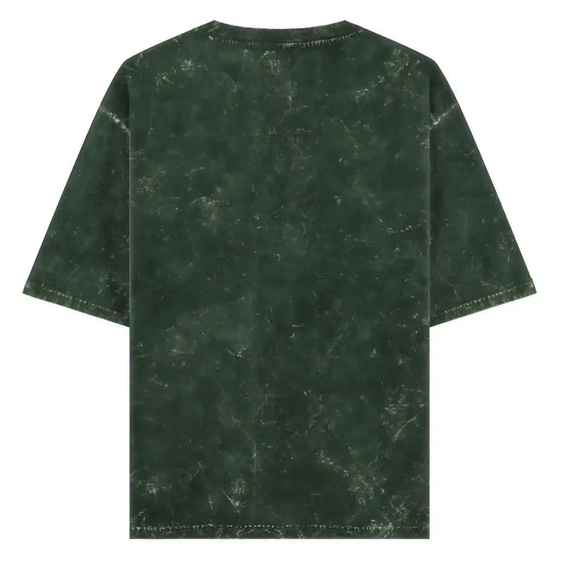 Acid Wash: Olive Green Attitude Oversized Tshirt - GHOSTREET 