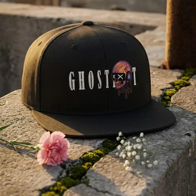 Adjustable plastic snapback closure on Ghostreet 6-panel cotton hat