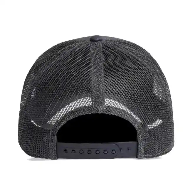 Black Ghostreet  mesh trucker snapback adjustable cap back view