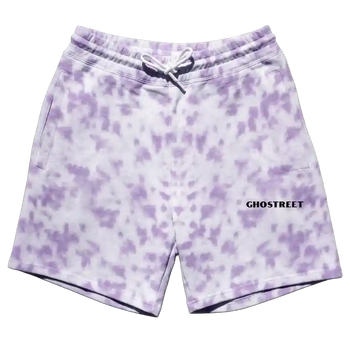 Blue and white unique tie-dye streetwear shorts for men_photoshoot_image