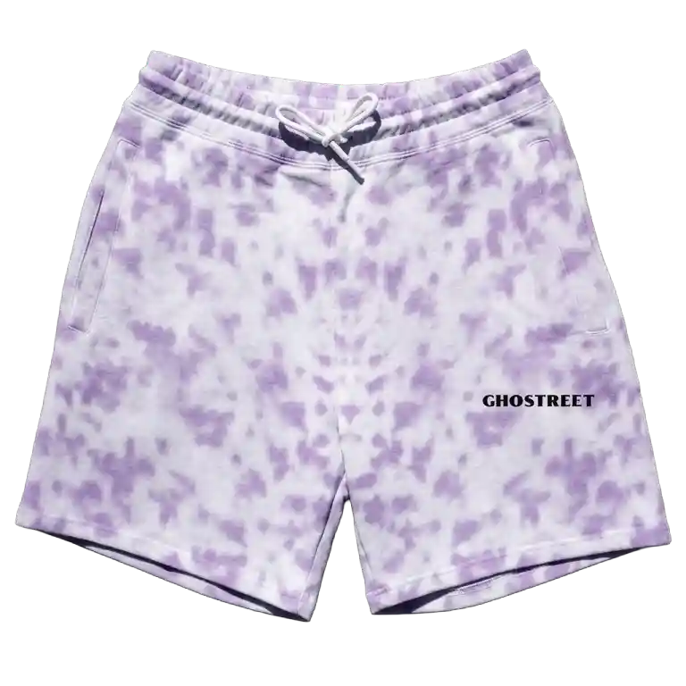 Blue and white unique tie-dye streetwear shorts for men_photoshoot_image