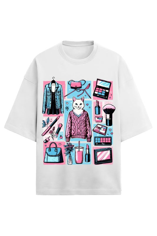 Cat Oversized T-shirt - GHOSTREET 