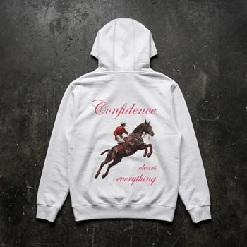 Ghostreet White Unisex Zip-Up Polo Hoodie