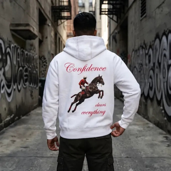 Ghostreet White Unisex Zip-Up Polo Hoodie