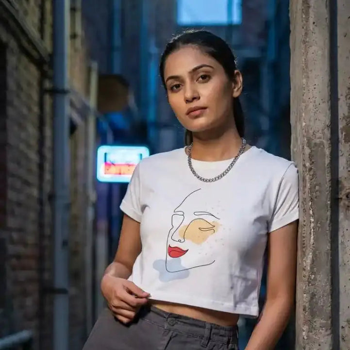 Face Crop Top - GHOSTREET-dark-ally