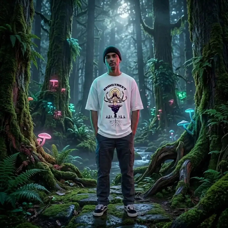Ghostreet white oversized graphic t-shirt mystic phantom dark design