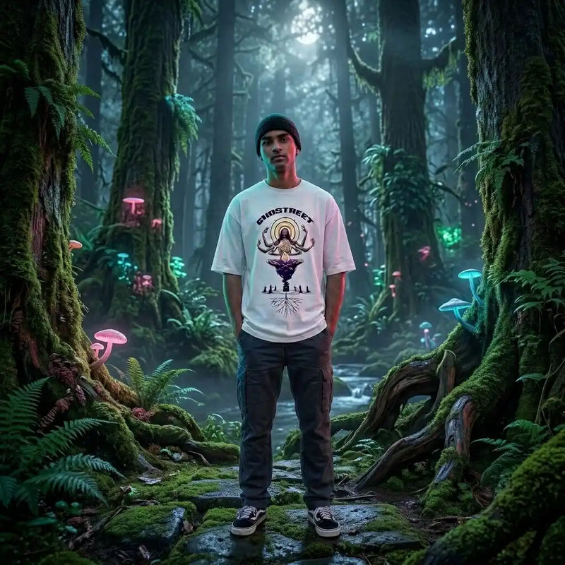 Ghostreet white oversized graphic t-shirt mystic phantom dark design