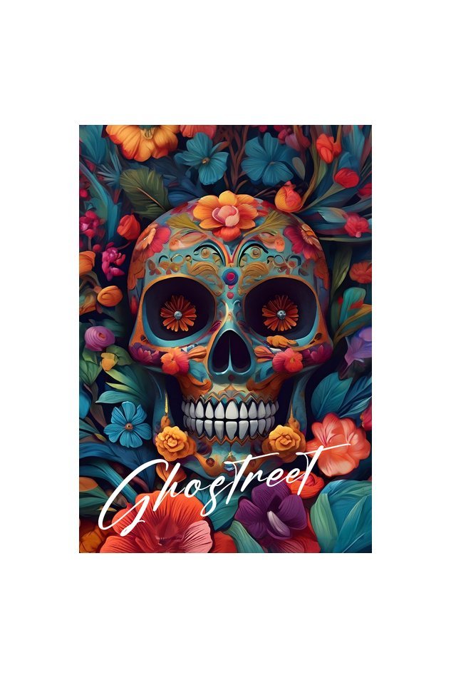 Unisex Floral Skull Oversized T-shirt - GHOSTREET 