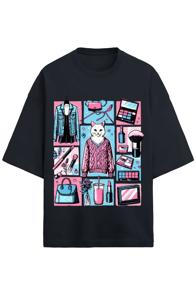 Cat Oversized T-shirt - GHOSTREET