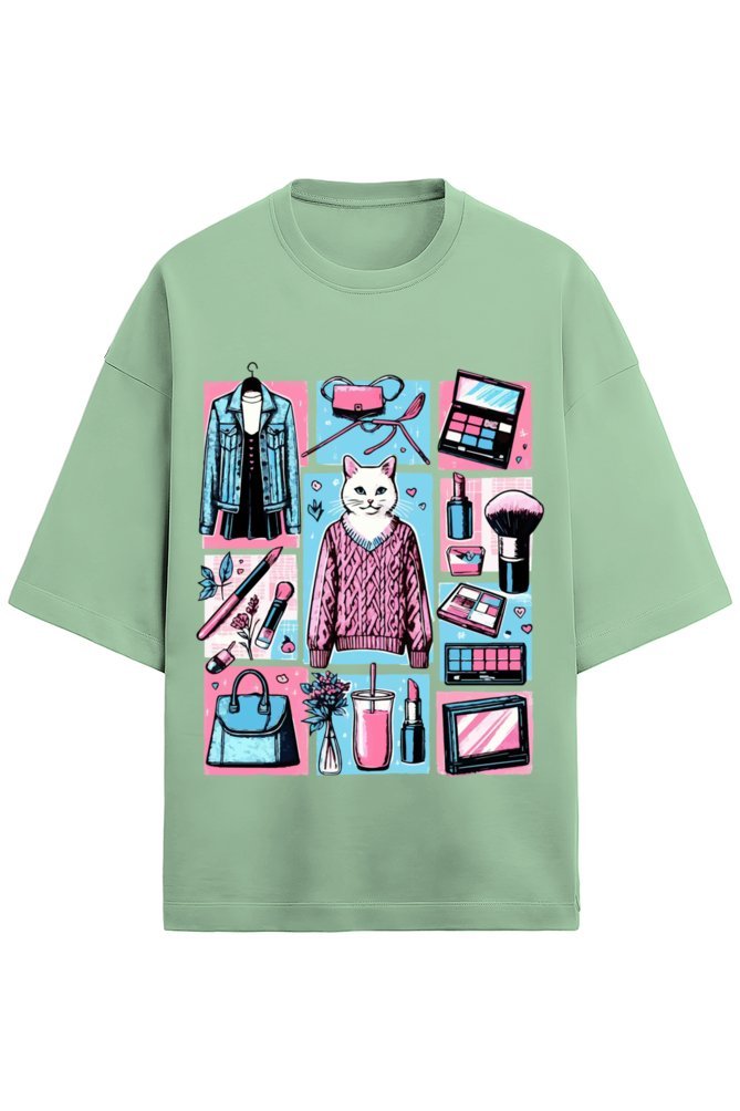 Cat Oversized T-shirt - GHOSTREET