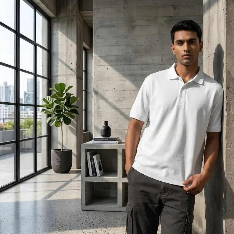 unisex-classic-white-polo-shirt-standing